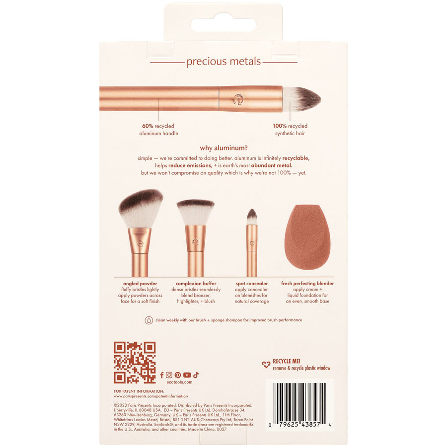 Precious Metals Face Blend + Sculpt Makeup Brush Set